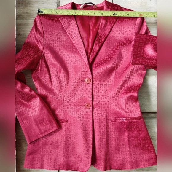 Avant Made In Italy Silky Red Lined Blazer Jacket - Picture 6 of 9